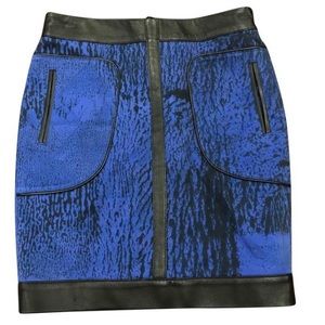 Kelly Wearstler‎ Black/Blue Leather Skirt